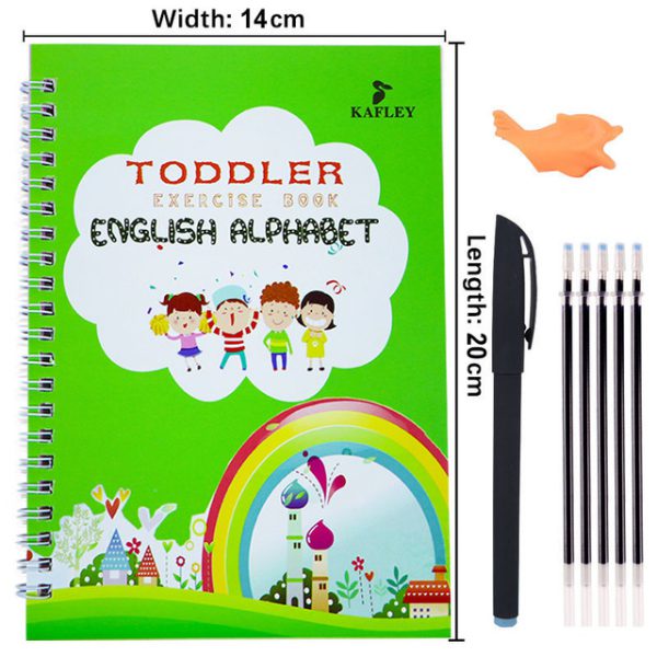 Pack Of 4 Pcs With 10 Refill Copybooks Pen Magic Copy Book Free Wiping Children’s Kid Writing Sticker Practice Copybook For Calligraphy