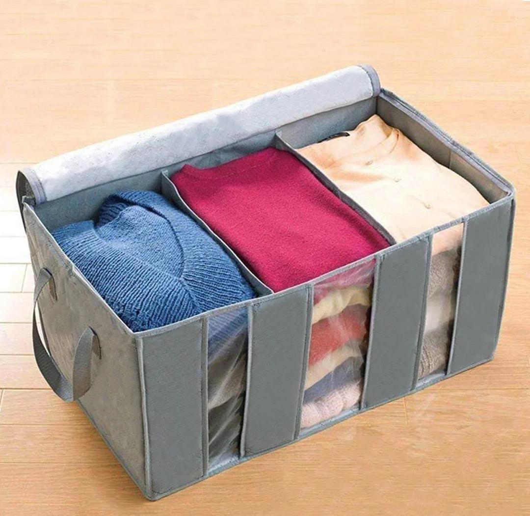 3 Compartment Storage Organizer / Clothes Storage Bag (random Color)