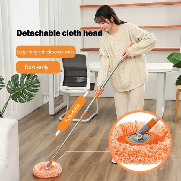 360° Rotatable Cleaning Mops Adjustable Multifunctional Sunflower Chenille Magic Mop Head Microfiber Dust Mops Window Cleaning