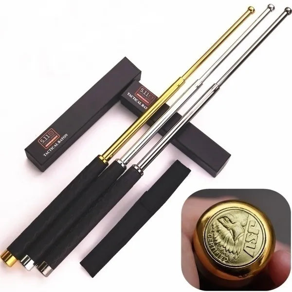 New 5.11 Self-defense Three-section Retractable Stick Stainless Steel Telescopic Baton Outdoor Tool Training Equipment