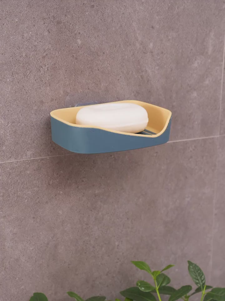 Soap Holder Bathroom Accessories Set Drain Rack Soap Rack Wall Mounted Double Layer Soap Holder Soap Sponge Dish Storage Rack (random Color)